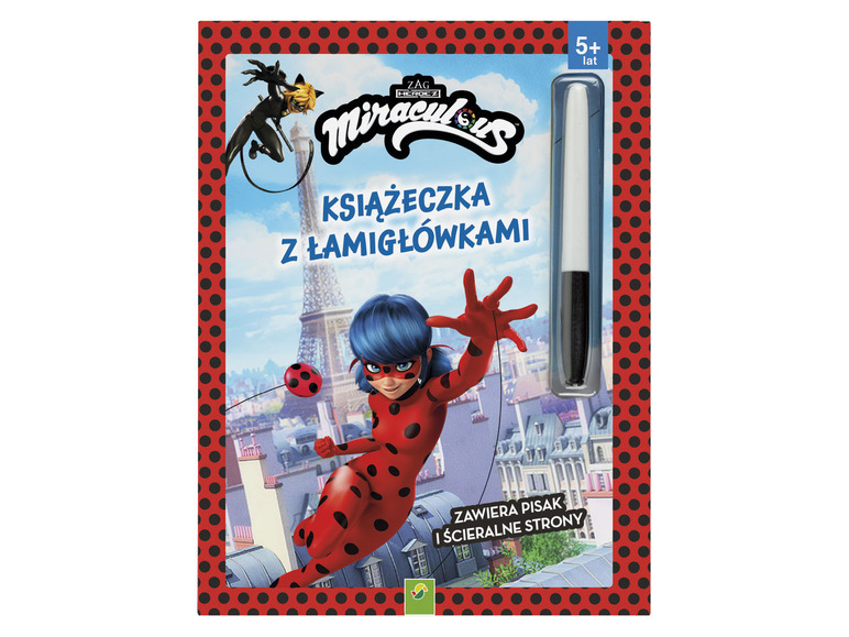 Książeczka z łamigłówkami Miraculous Ladybug z pisakiem.